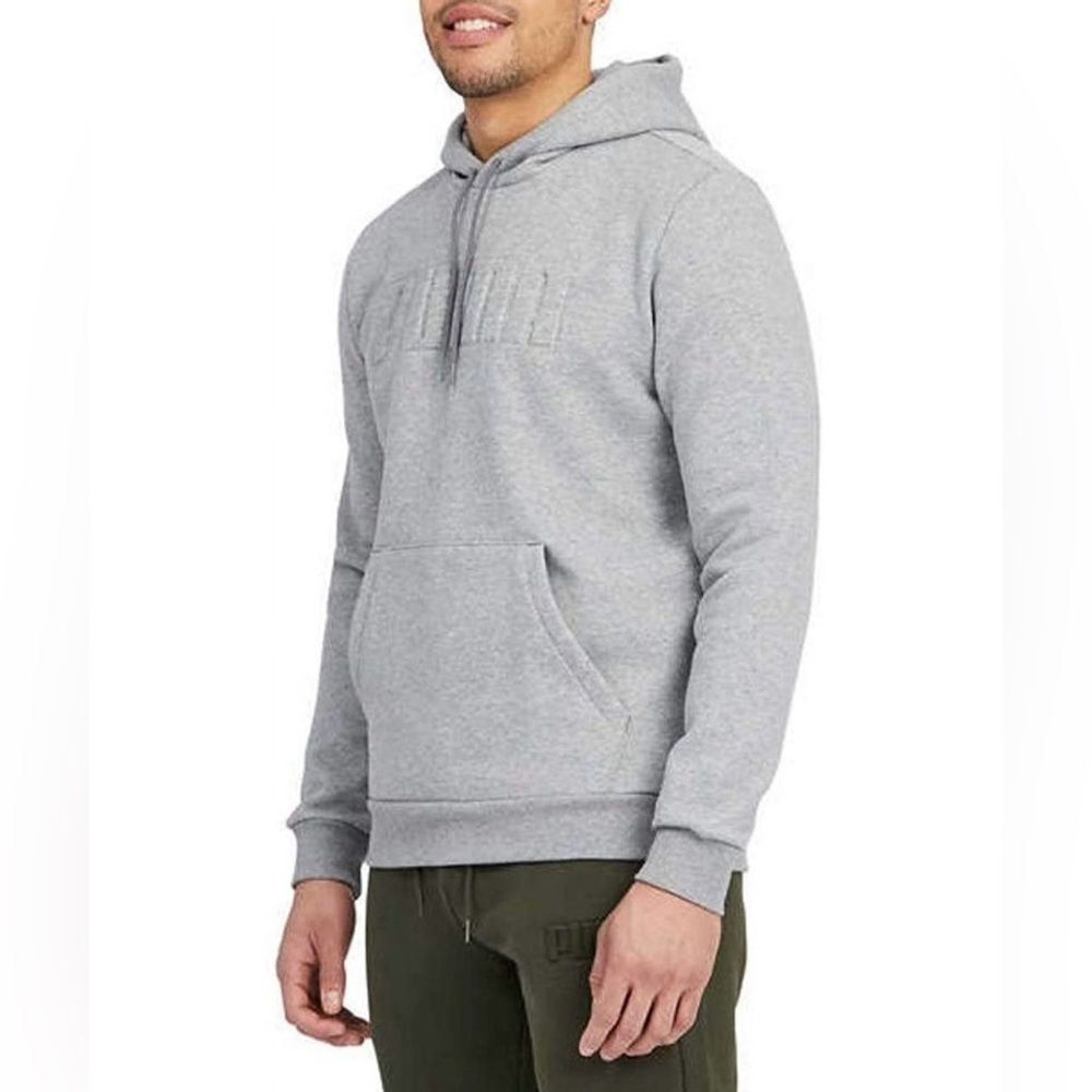 Puma Pullover Hoodie, grey, 3D front embossing, men’s size L